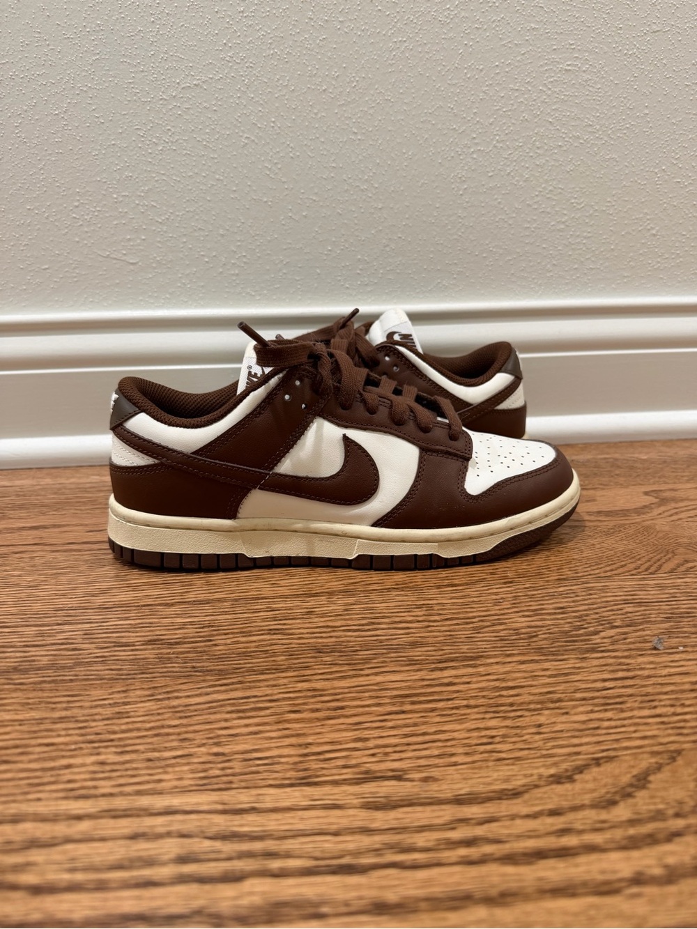 Nike Dunk Low White and Brown Leather Sneakers